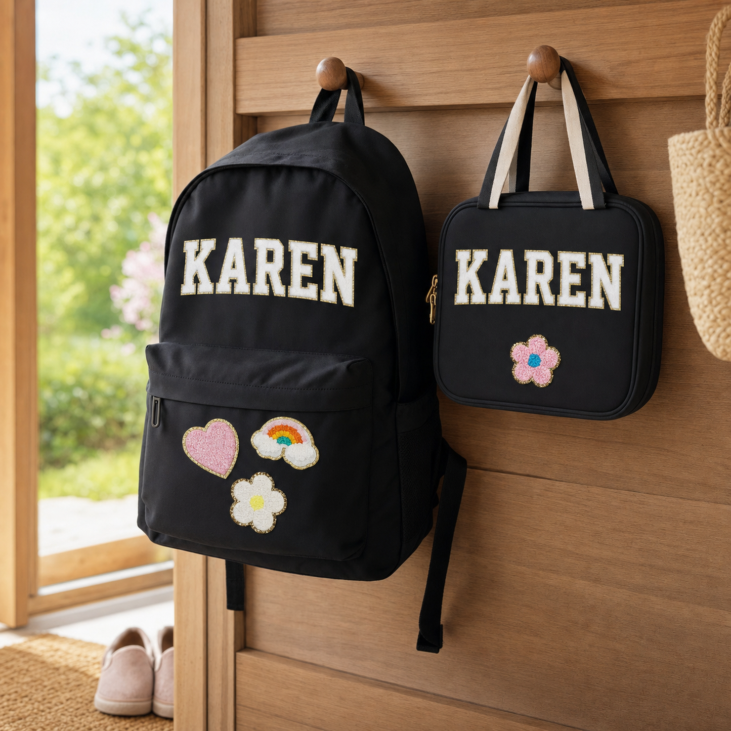 Personalized Backpack and Lunchbox with Custom Name Patches