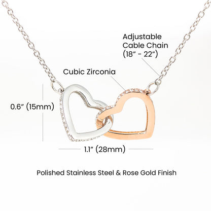 Valentine's Day Interlocking Hearts Necklace with Personalized Names