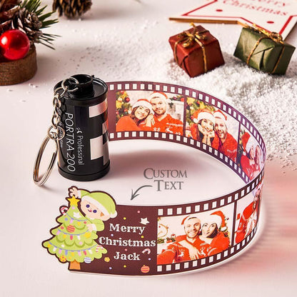 Merry Christmas Personalized Photo Film Roll Keychain