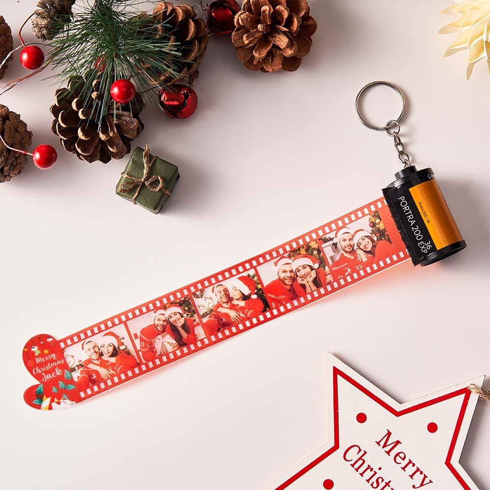 Merry Christmas Personalized Photo Film Roll Keychain Glove 2