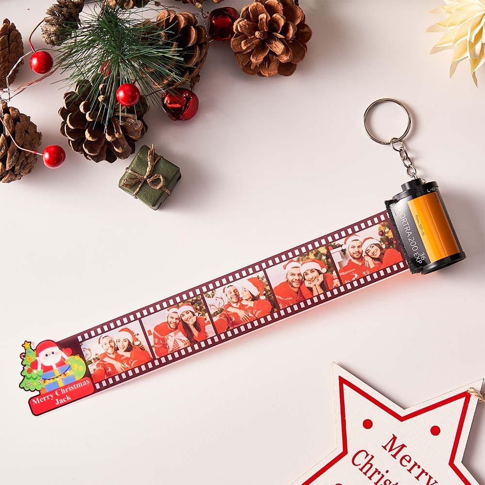 Merry Christmas Personalized Photo Film Roll Keychain Santa 2