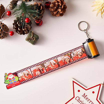 Merry Christmas Personalized Photo Film Roll Keychain Santa 2