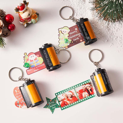 Merry Christmas Personalized Photo Film Roll Keychains