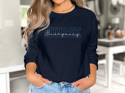 Embroidered Emergency Room Nurse Sweatshirt