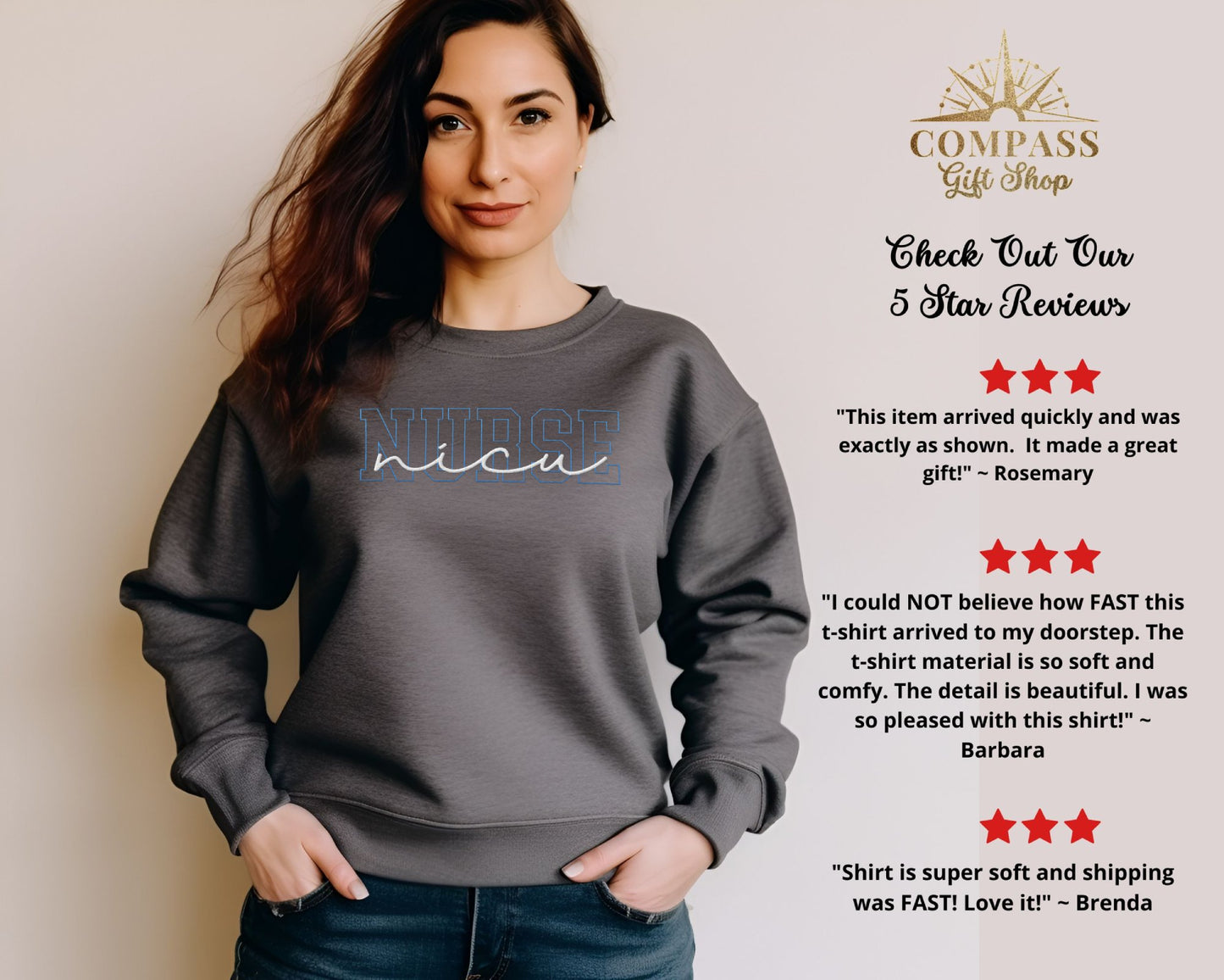 Embroidered NICU Nurse Sweatshirt