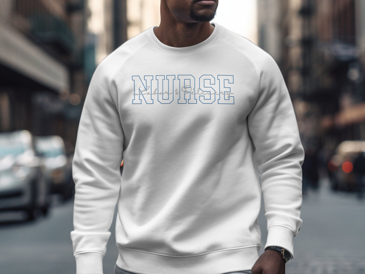 Embroidered Labor & Delivery Nurse Sweatshirt, L&D Nurse Gift, Nurse Appreciation Week, Nursing School Gift, Nursing Graduate, Custom Embroidered Gift