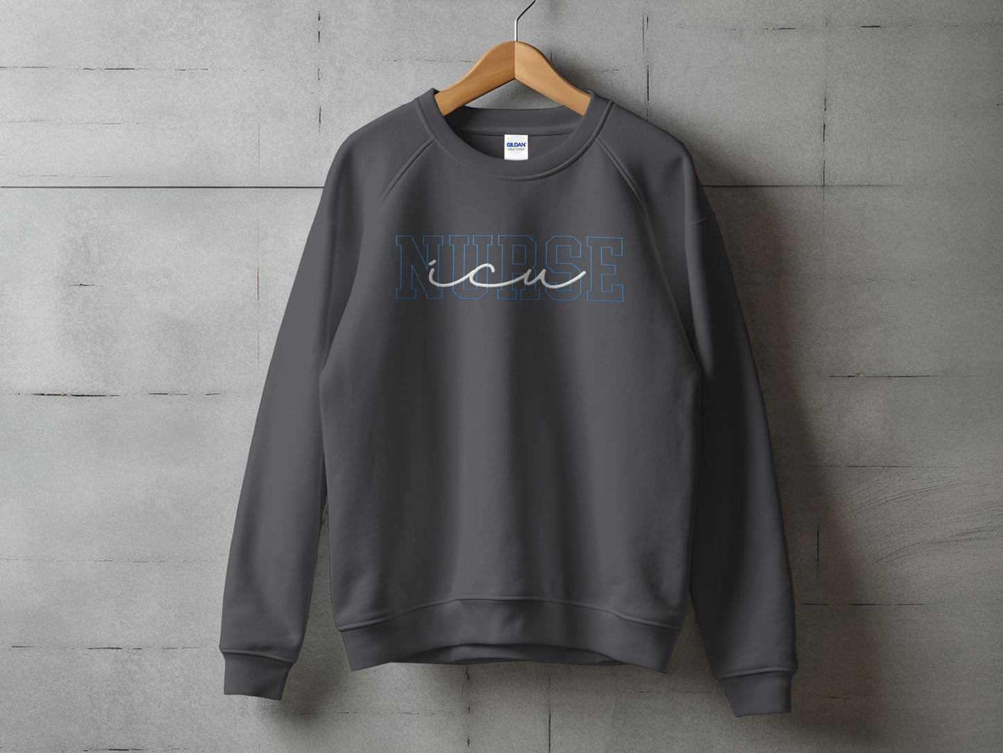 Embroidered ICU Nurse Sweatshirt