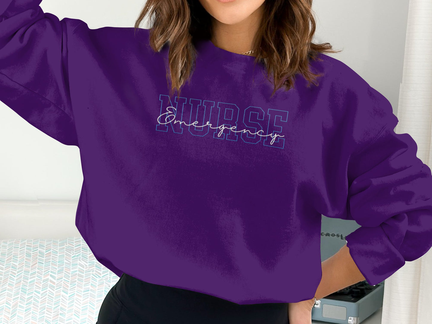 Embroidered Emergency Room Nurse Sweatshirt