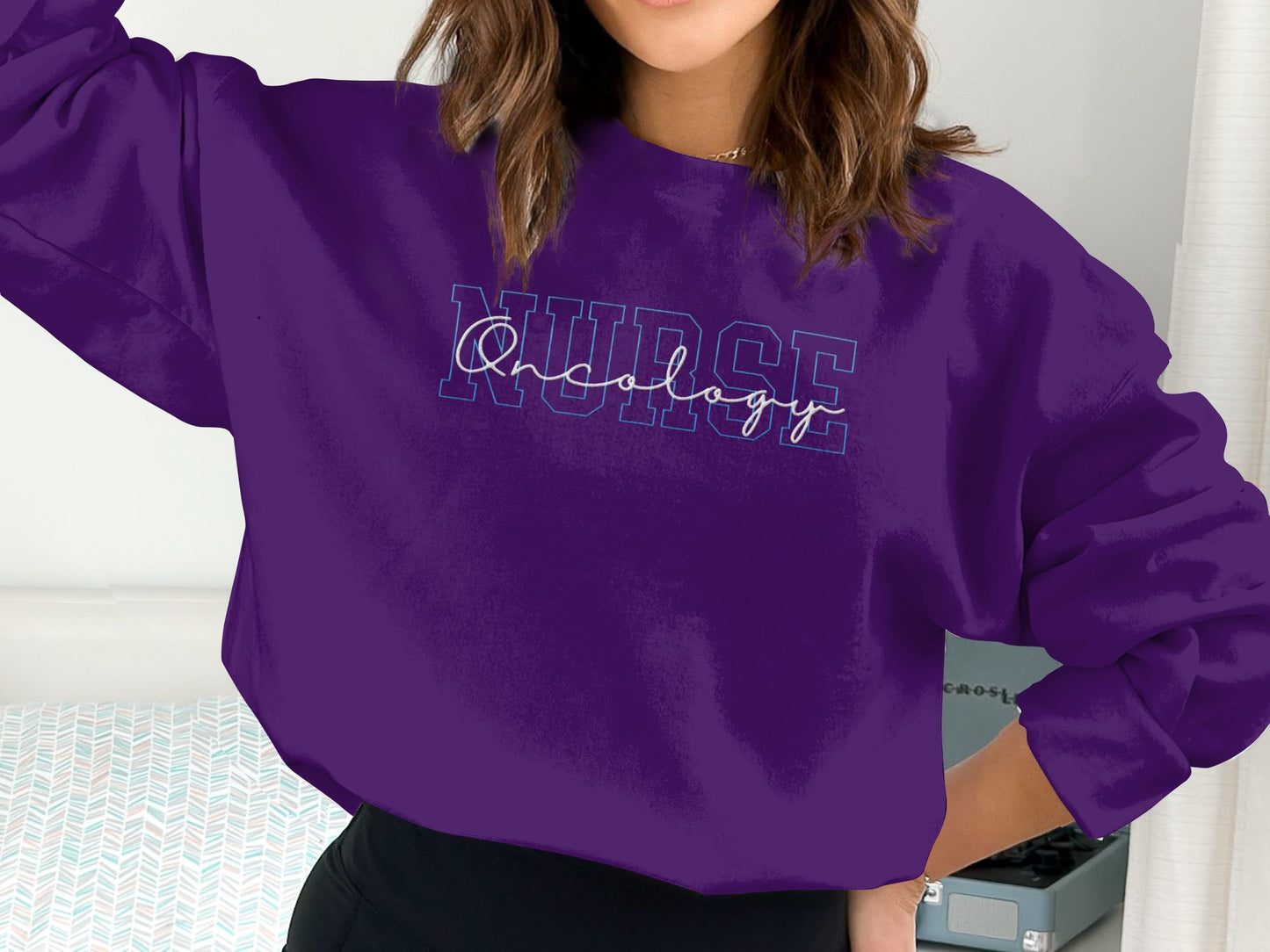 Embroidered Oncology Nurse Sweatshirt