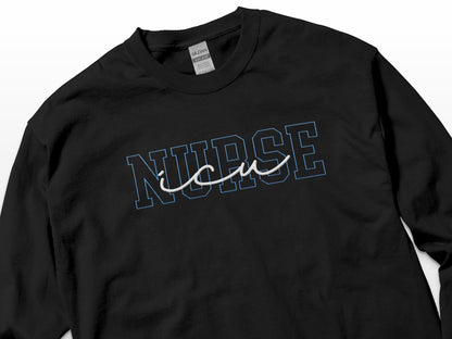 Embroidered ICU Nurse Sweatshirt