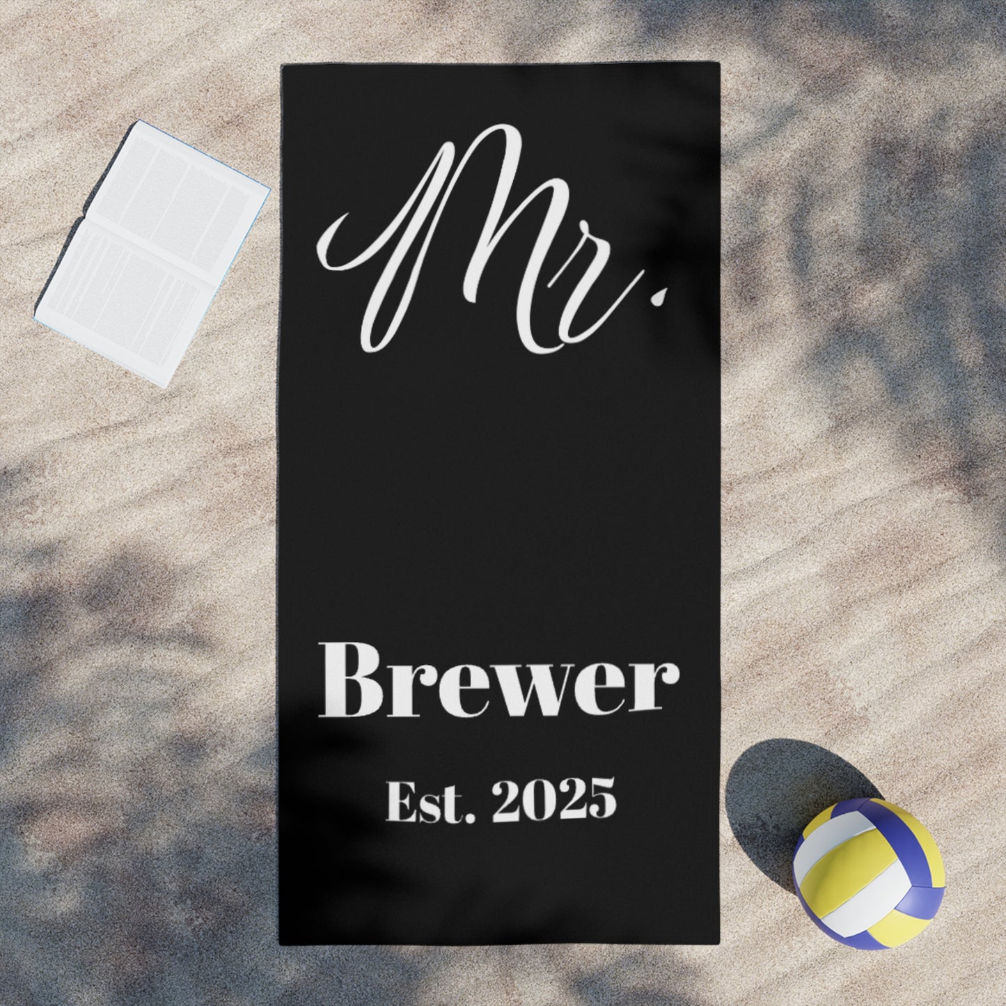 Mrs & Mr Solid Beach Towel