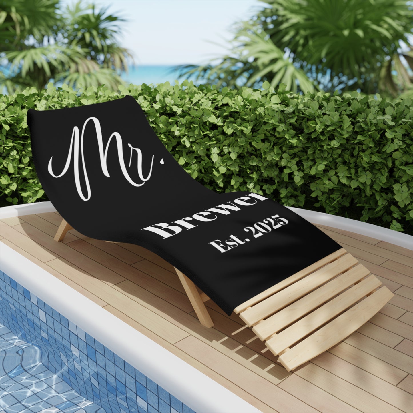 Mrs & Mr Solid Beach Towel