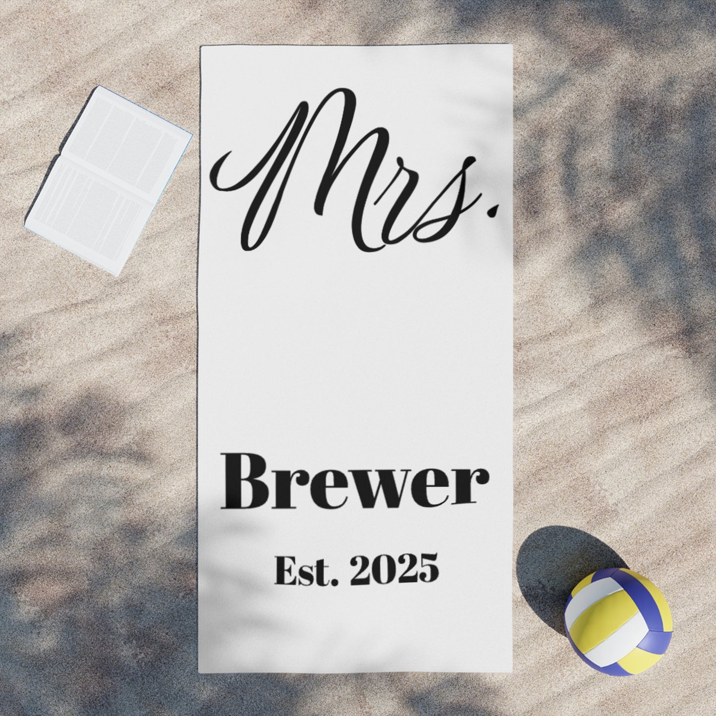 Mrs & Mr Solid Beach Towel