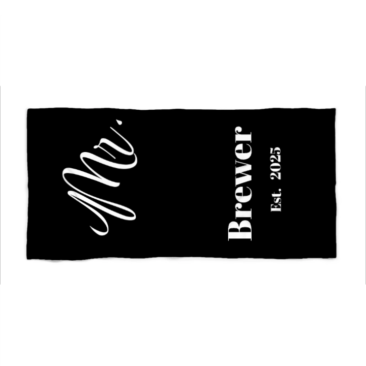 Mrs & Mr Solid Beach Towel