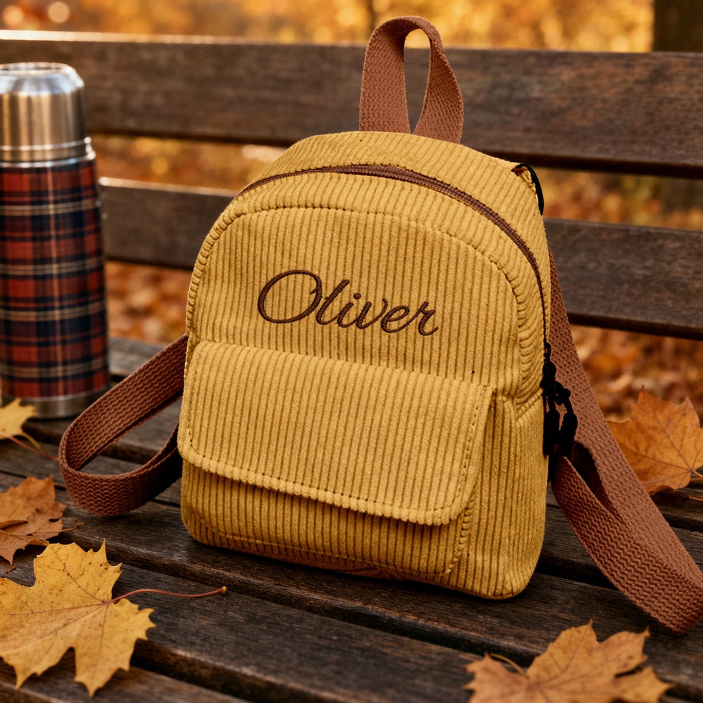 Personalized Mini Corduroy Backpack with Name