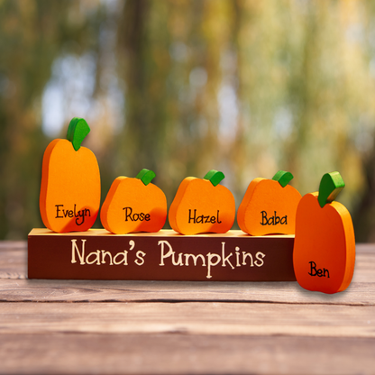 Personalized Wooden Pumpkin Display