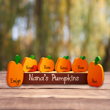 Personalized Wooden Pumpkin Display