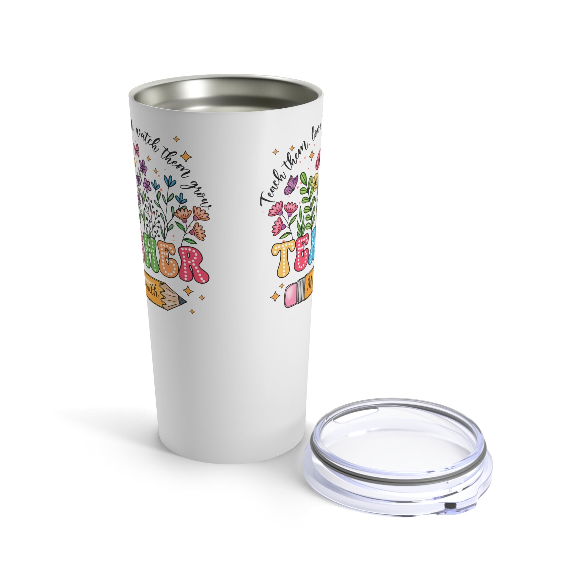 Open Personalized Teacher's Wildflowers 20oz Tumbler