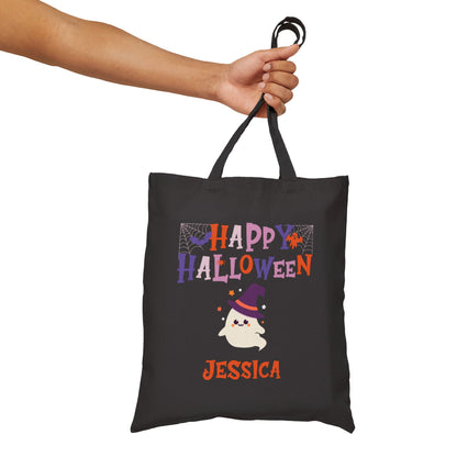 Custom Happy Halloween Ghost Tote Bag