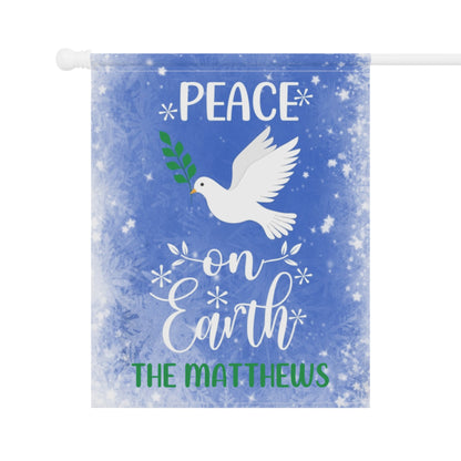 Personalized Peace on Earth Garden Banner or House Flag