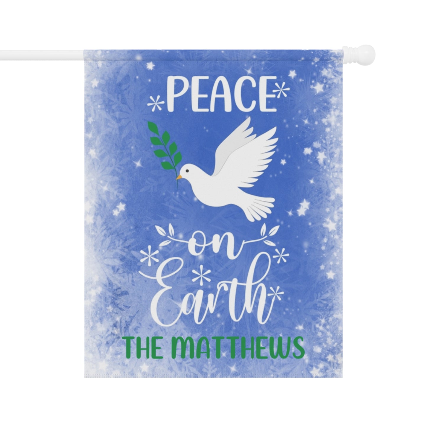 Personalized Peace on Earth Garden Banner or House Flag