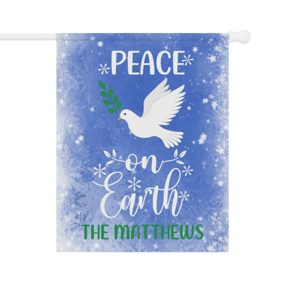 Personalized Peace on Earth Garden Banner or House Flag