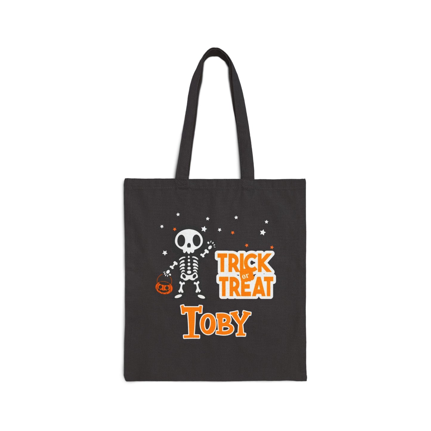 Personalized Trick or Treat Skeleton Halloween Tote Candy Bag