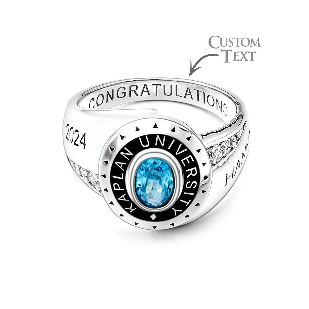 Personalized Birthstone Graduation Ring