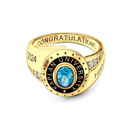 Personalized Birthstone Graduation Ring in Gold