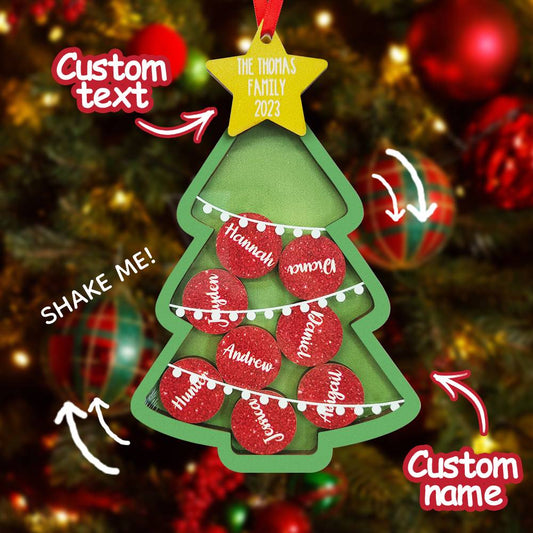 Personalized Christmas Tree Shaker Ornament