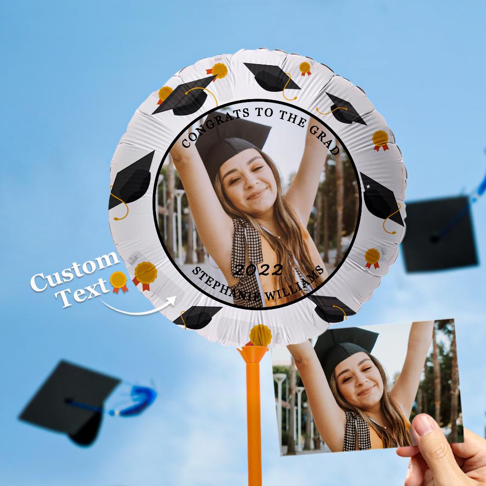 Personalized "Congrats to the Grad" Balloons with Custom Photo and Text