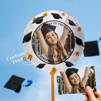 Personalized "Congrats to the Grad" Balloons with Custom Photo and Text