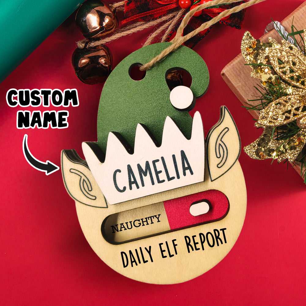Personalized Daily Elf Report Christmas Ornament