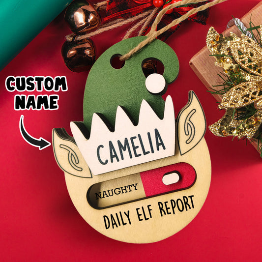 Personalized Daily Elf Report Christmas Ornament