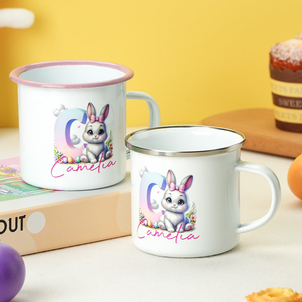 Personalized Easter Bunny Enamel Mug