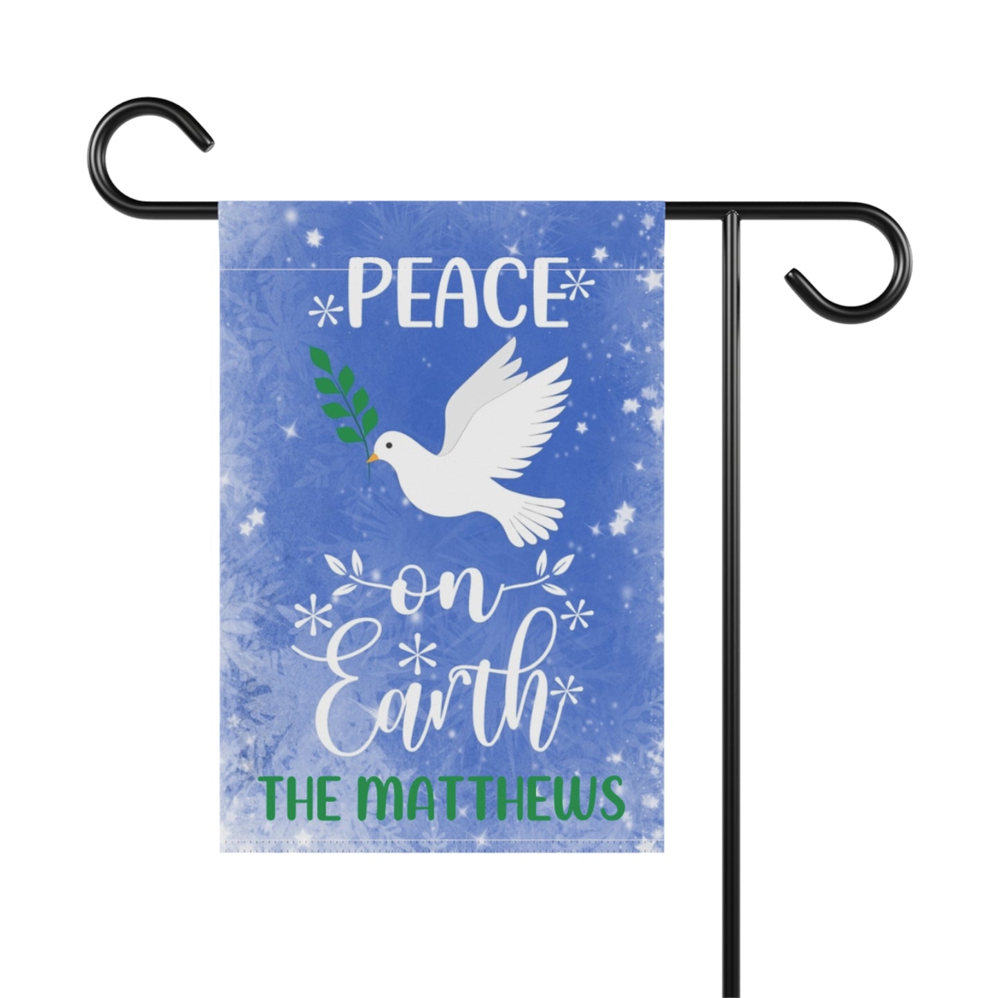 Personalized Peace on Earth Garden Banner or House Flag