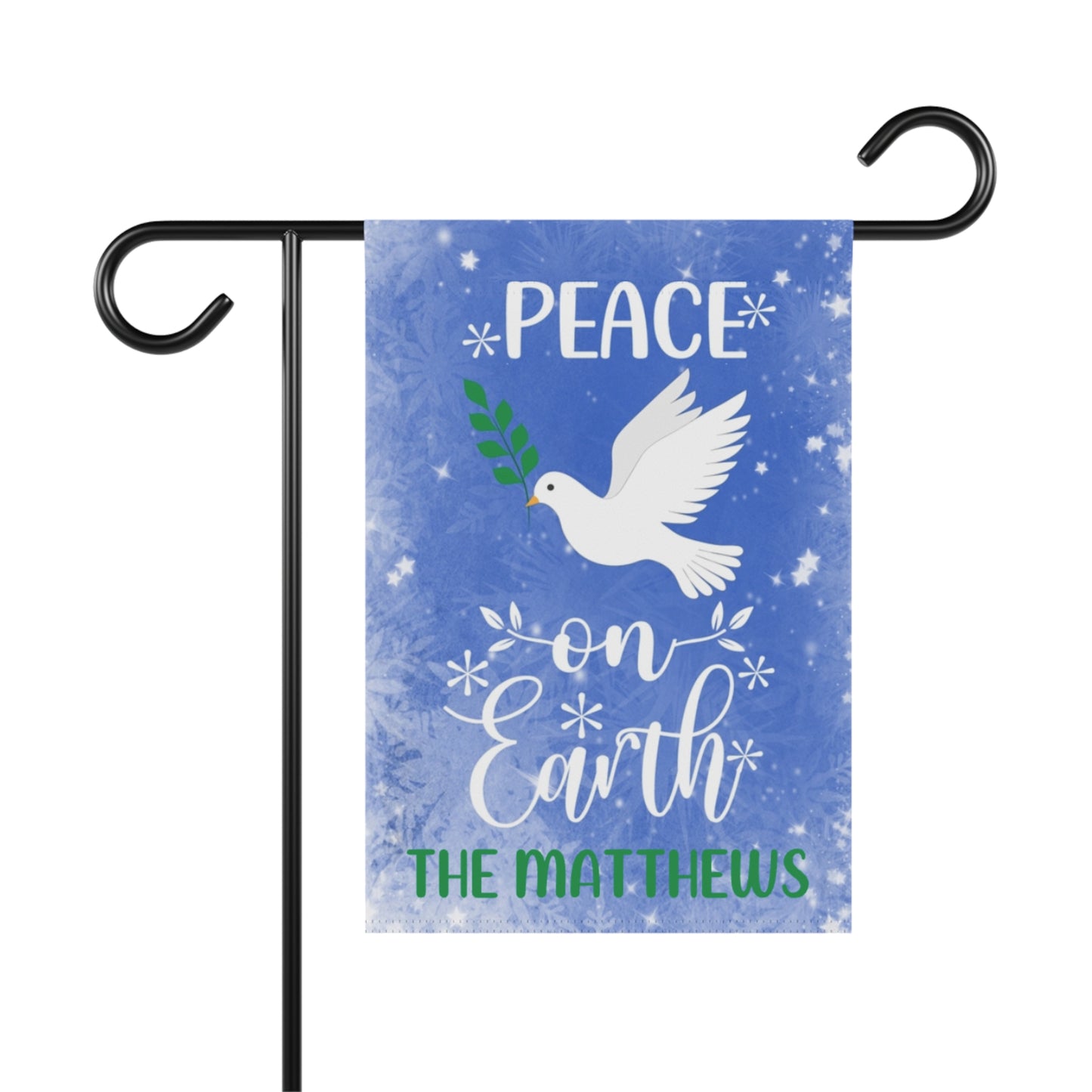 Personalized Peace on Earth Garden Banner or House Flag