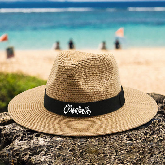 Personalized Straw Fedora Hat