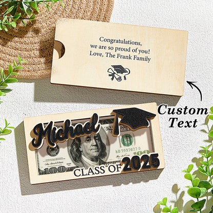 Personalized Wooden Money Holder - Graduation Gift