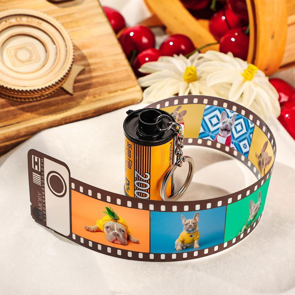 Pet Lovers Custom Camera Film Roll Memory Keychain