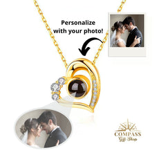 Personalized Heart Projection Sterling Silver Necklace