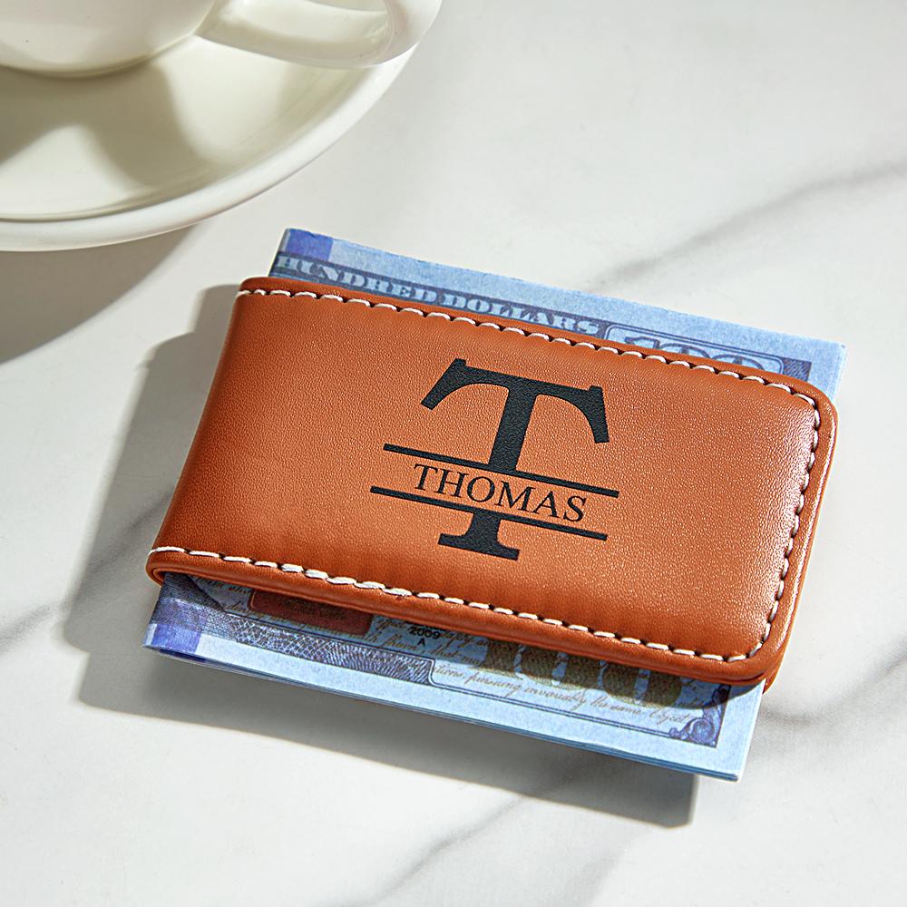 Custom Leather Money Clip Money