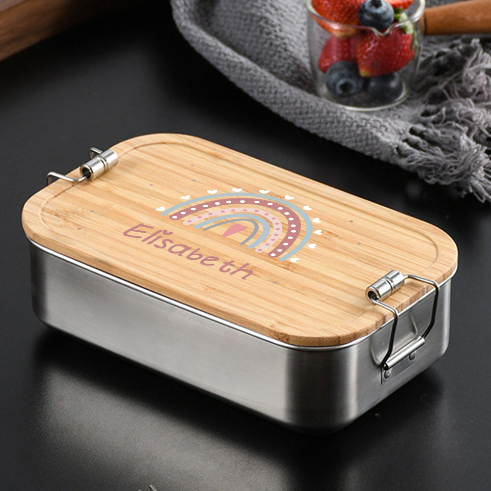 Rainbow Personalized Child's Name Stainless Steel Lunch Box