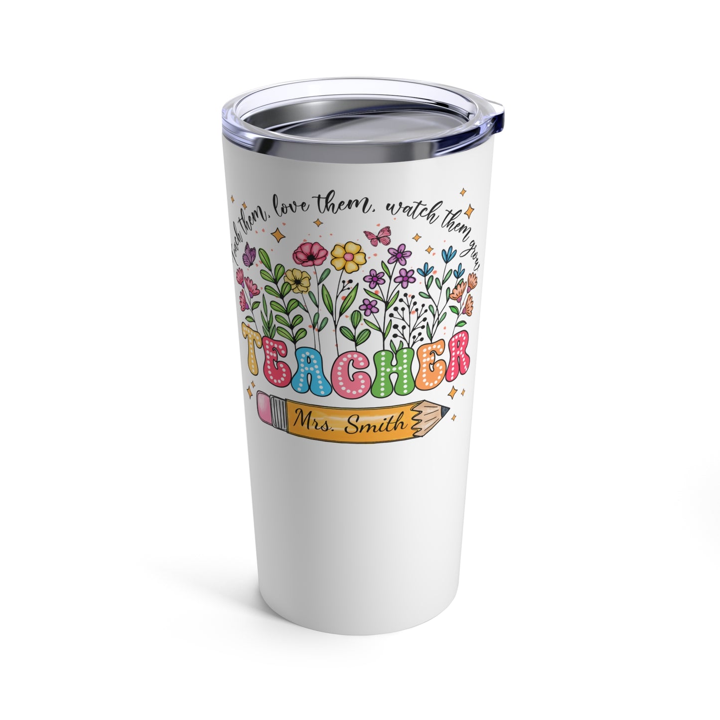 Right Personalized Teacher's Wildflowers 20oz Tumbler