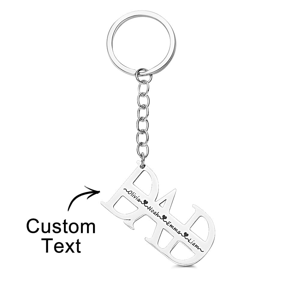 Custom Name DAD Keychain with Family Names