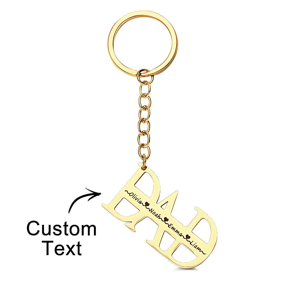 Custom Name DAD Keychain with Family Names