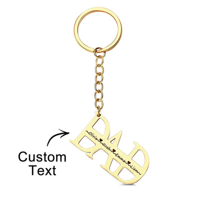 Custom Name DAD Keychain with Family Names