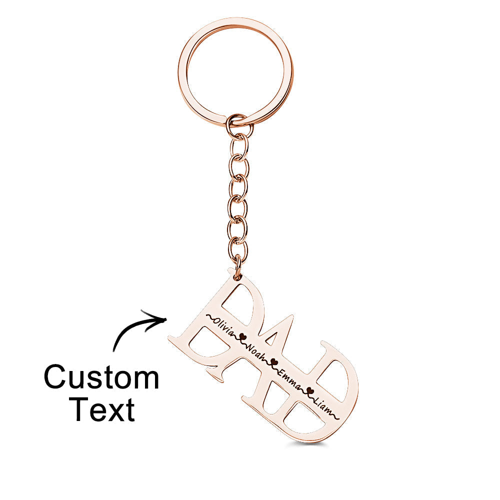 Custom Name DAD Keychain with Family Names