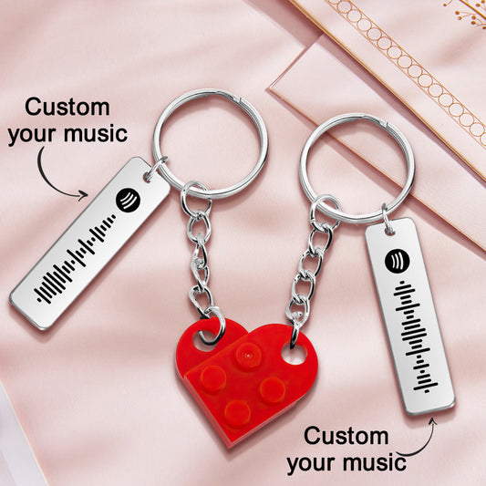 Spotify Song Code Connecting Bricks Heart Keychain