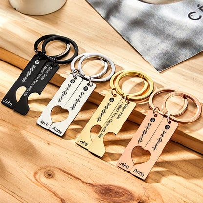 Drive Safe Spotify & Names Matching Keychains